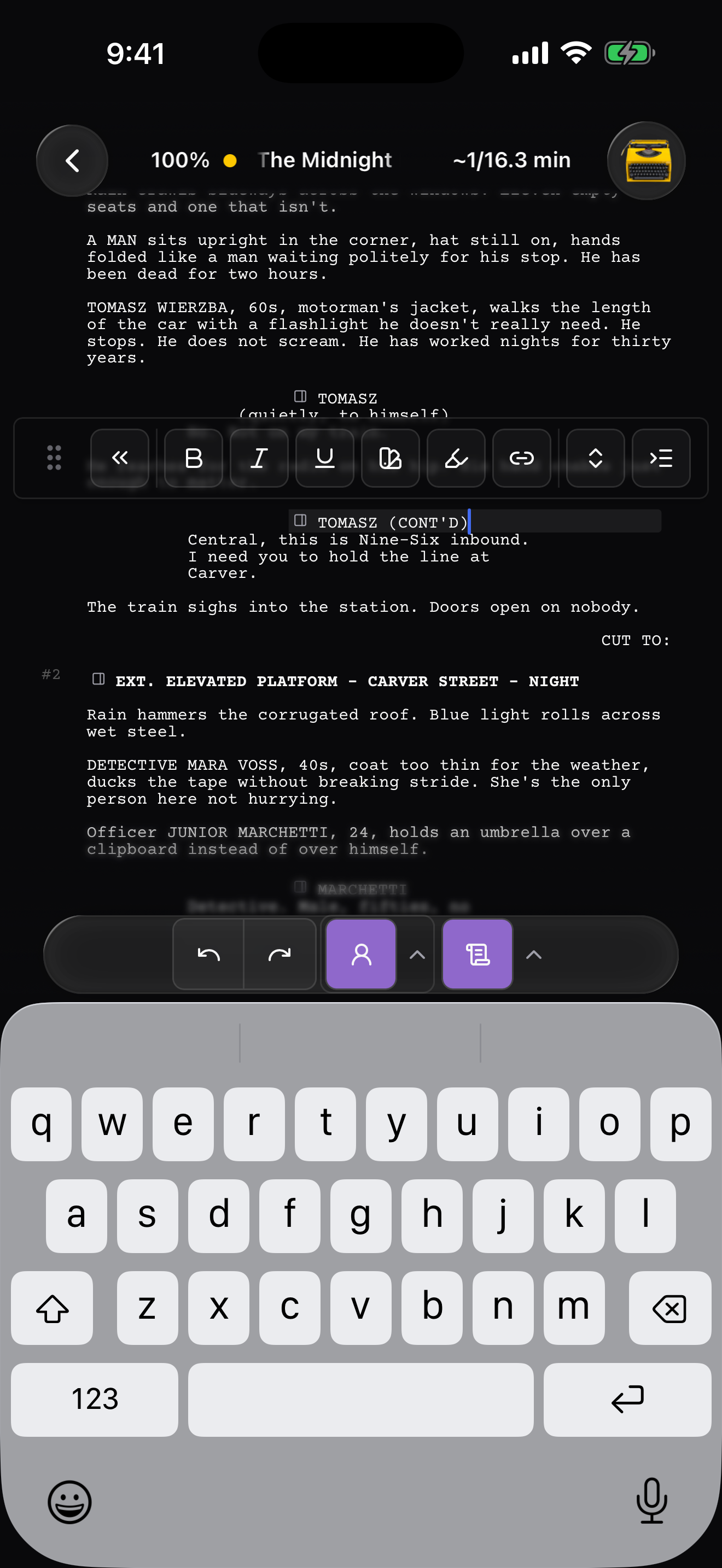 Writing a Screenplay on a Phone